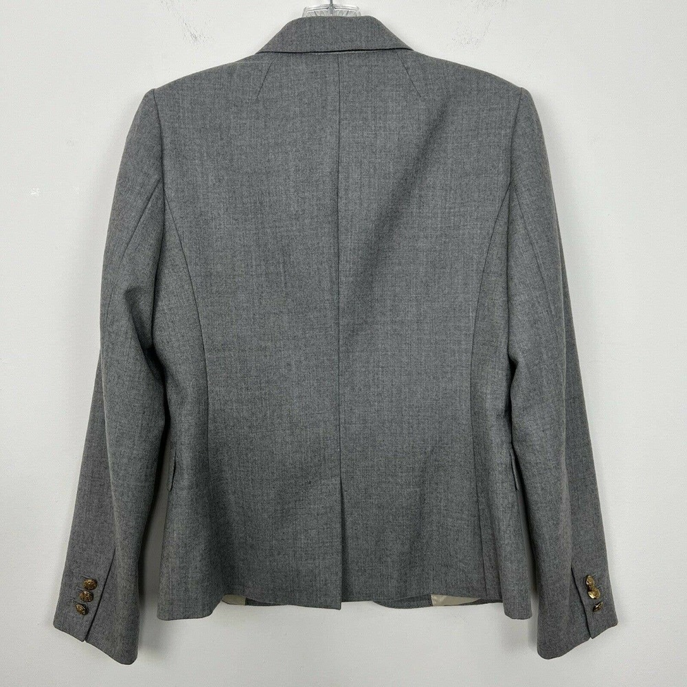 J.Crew Schoolboy Blazer Jacket Size 2 Gray 100% Wool With Gold Buttons - Picture 8 of 10